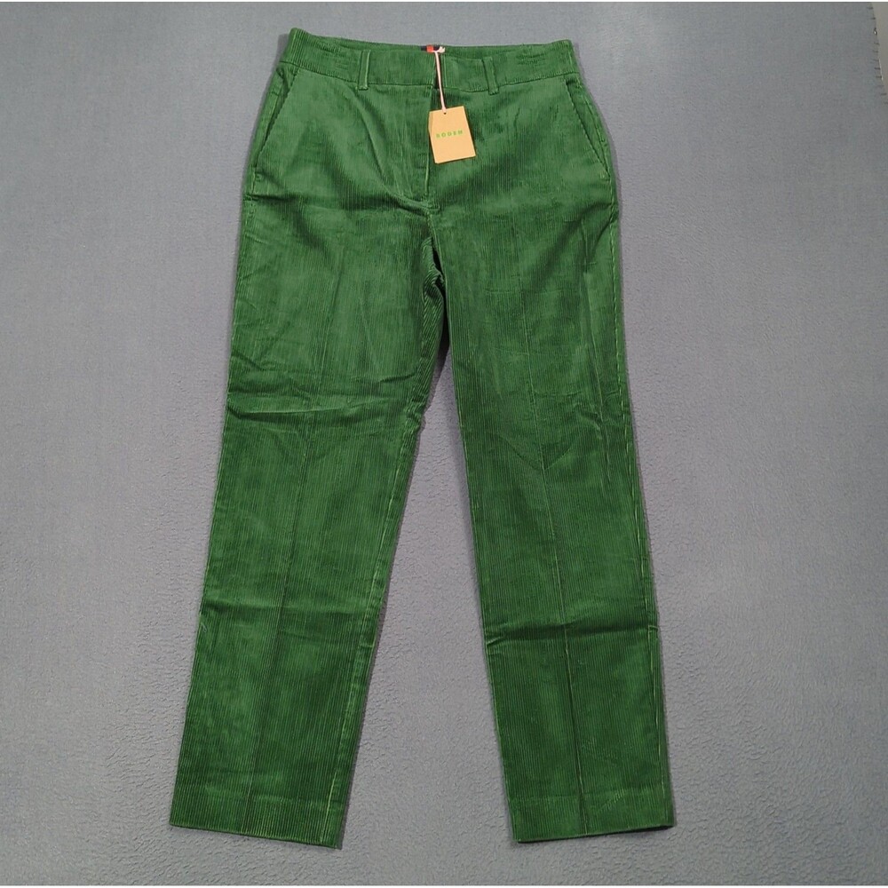 Boden Pants Women's 8R Green Corduroy High Rise Straight NWT